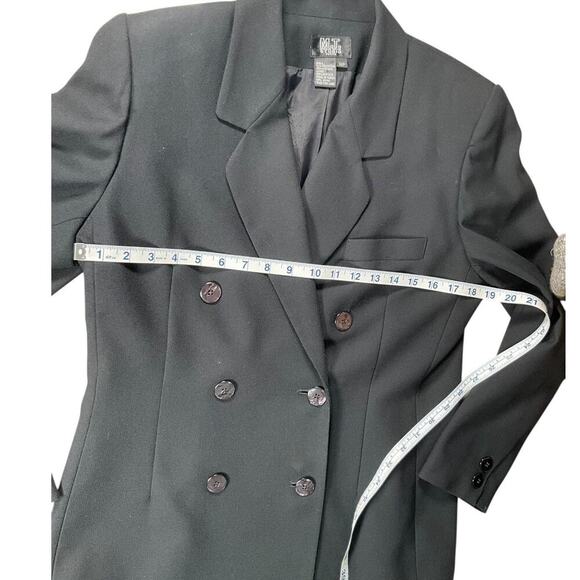Morgan Taylor Studio Double Breasted Blazer Black Size 12P Professional Work 90s - Picture 6 of 11